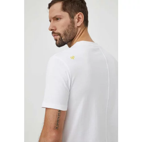 Desigual Pamučna majica za muškarce, boja: bijela, bez uzorka