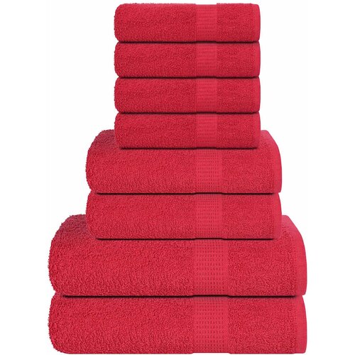 vidaXL Set ručnika od 8 dijelova FROGN crveni 360 g/m&sup2; - Crvena 1 Cijene