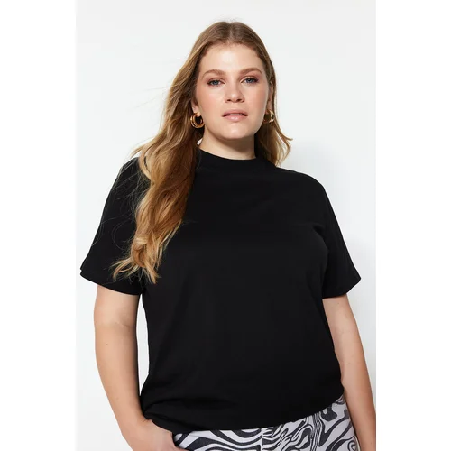 Trendyol Curve Plus Size T-Shirt - Black - Relaxed fit