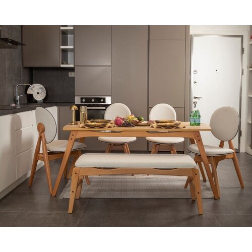 Hanah home Trpezarijski set Touch (4S-1B) v2, Hrast-bež Cene