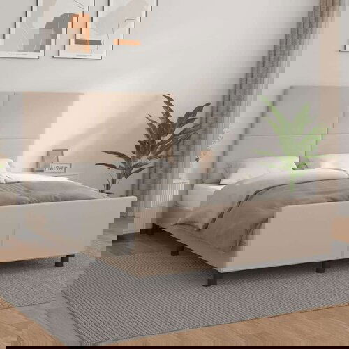 Posteljni okvir z vzglavjem kapučino 140x200 cm umetno usnje, (20904648) Slike