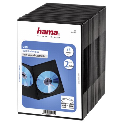 Hama Slim DVD Double Jewel Case pack of 25, black 51185 Cijene