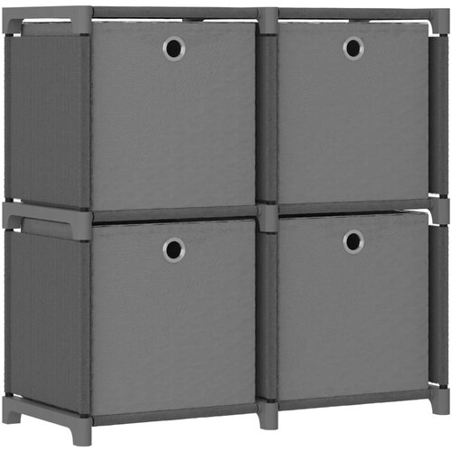 VidaXL Police za izlaganje s 4 kutije od tkanine 69x30x72,5 cm sive Slike
