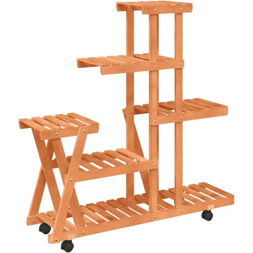  Stalak za cvijeće s kotačima 95x25x101 cm od masivne jelovine Slike