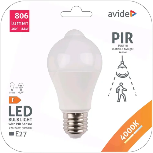 Avide Pametna sijalica, LED 8.8W, E27, 4000K, PIR senzor – Smart LED Globe A60 8.8W