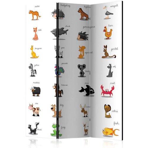  Paravan u 3 dijela - Learning by playing (animals) [Room Dividers] 135x172 Slike
