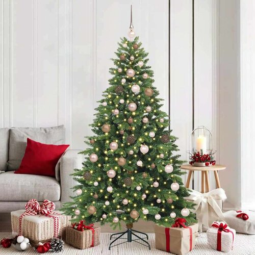 vidaXL Umestno božično drevo med 300 LED Zelena 180 cm PE in PVC Cene