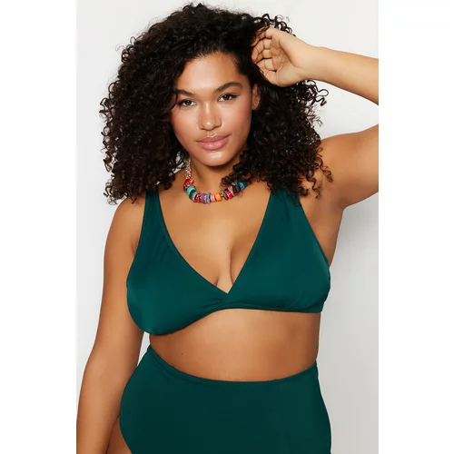 Trendyol curve plus size bikini top - green