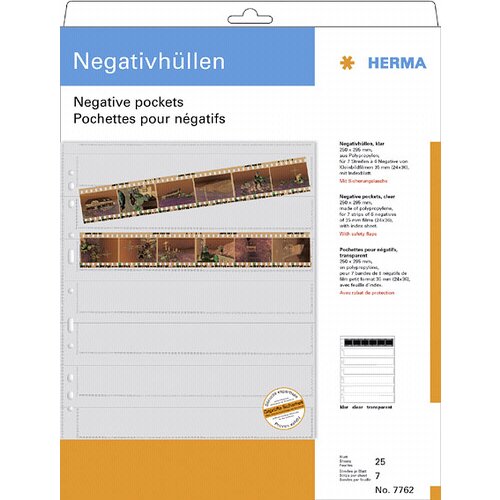 Herma Negative packets PP clear 25 Sheets/6-Strips 7762 Slike
