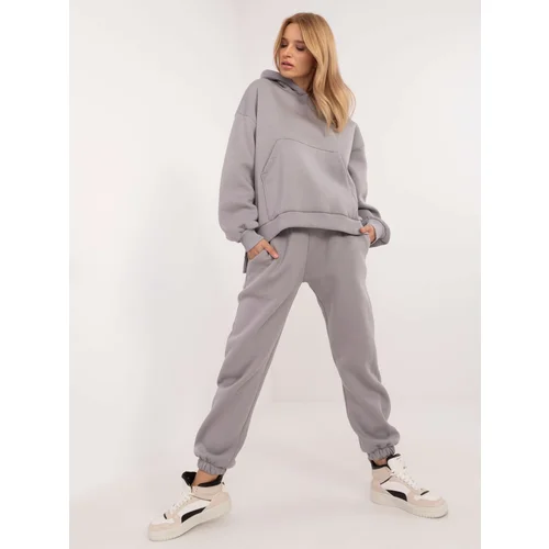 Fashionhunters Grey women's basic set of oversize cut Fashionhunters Grey women's basic set of oversize cut