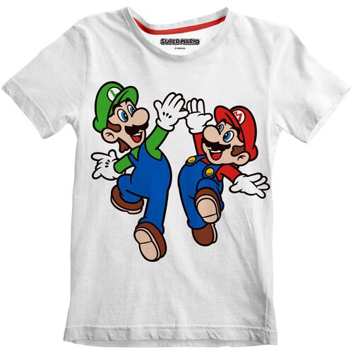 Dječje Majica Kratkih Rukava Super Mario Mario and Luigi Bijela Slike