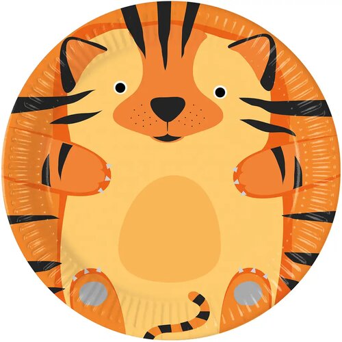 Procos 8-delni komplet papirnatih krožnikov z vzorcem tigra, premera 23 cm. Cene