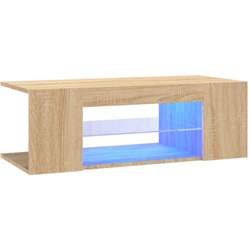Maison Chic TV omarica - TV stojalo - Televizijska omarica z LED lučkami sonoma hrast 90x39x30 cm, (21700345) Slike