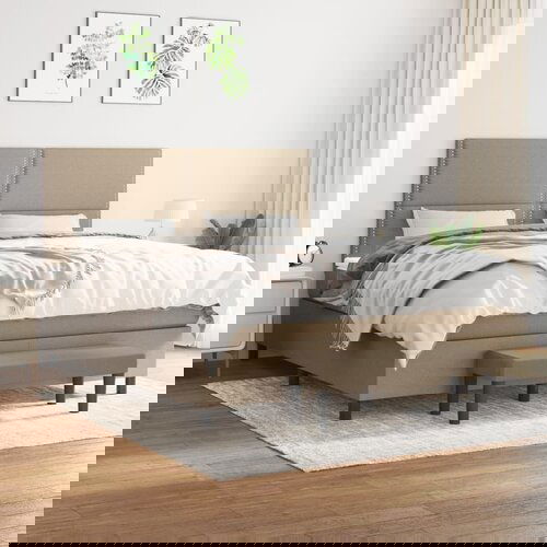 The Living Store Box spring postelja z vzmetnico taupe 180x200 cm blago - Box Spring Postelja, (21496983) Cene