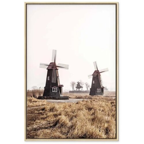  Slika - Wooden Windmill (1 Part) Vertical 60x90 U prirodnom drvenom okviru Cijene