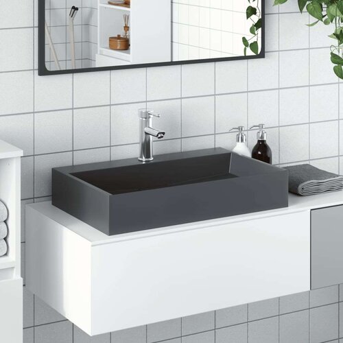  Umivaonik od lijevanih minerala/mramora 60x38x11 cm antracit Cijene