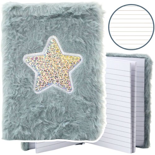  Plush Notebook Lined Shiny Star Gray A6 80 Sheets Cijene