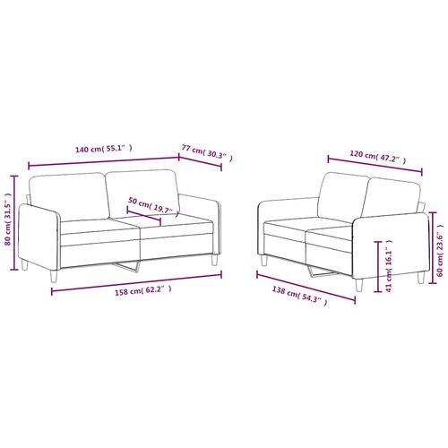  2-dijelni set sofa crni bar&amp;scaron;unasti Slike
