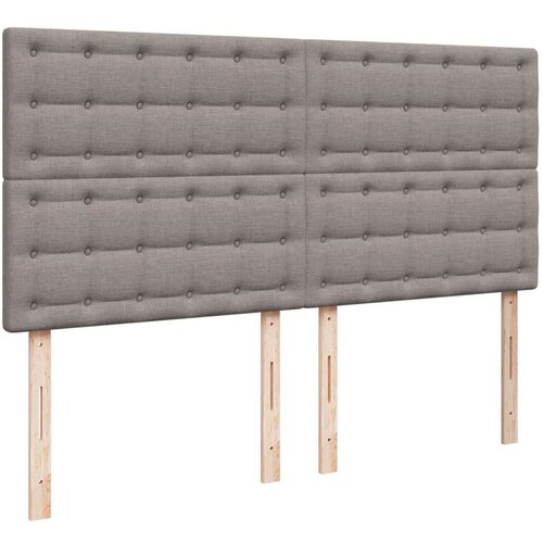 VidaXL Krevet s oprugama i madracem smeđesivi 180x200 cm tkanina Slike