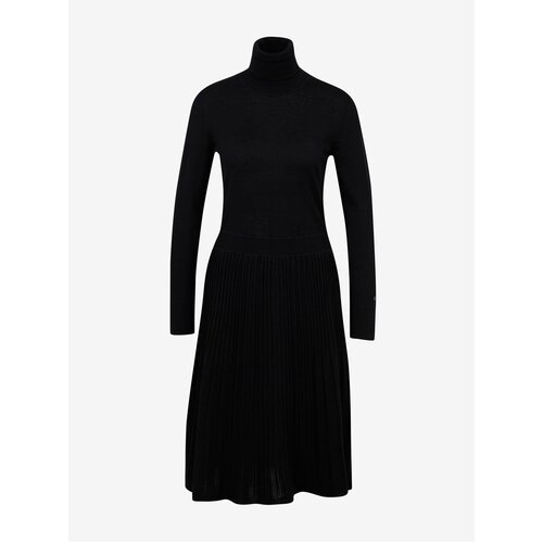 Calvin Klein Jeans Superfine Wool Flare Obleka Črna Slike