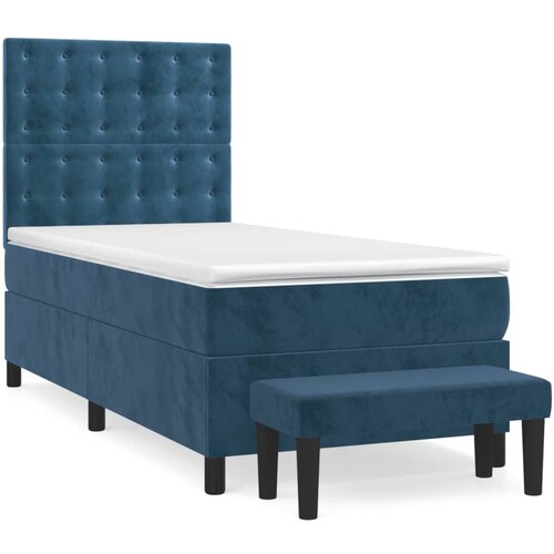 VidaXL Box spring postelja z vzmetnico temno modra 80x200 cm žamet, (20901289) Slike