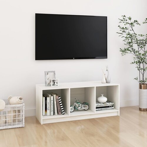 VidaXL TV omarica bela 104x33x41 cm trdna borovina Slike