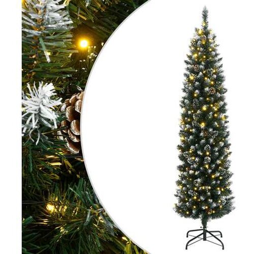 vidaXL Umetna ozka novoletna jelka 150 LED diod 150 cm Cene