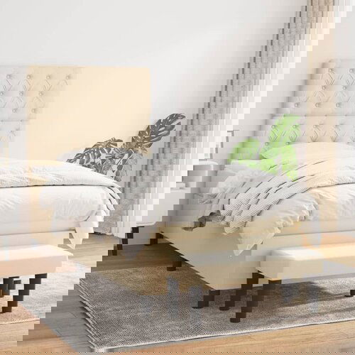 The Living Store Box spring postelja z vzmetnico krem 80x200 cm blago - Box Spring Postelja, (21513153) Slike