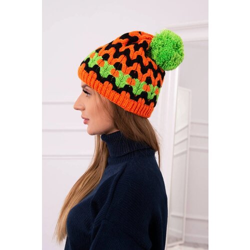 Kesi Women&amp;#039;s cap Laila K283 orange neon + black + green neon Slike