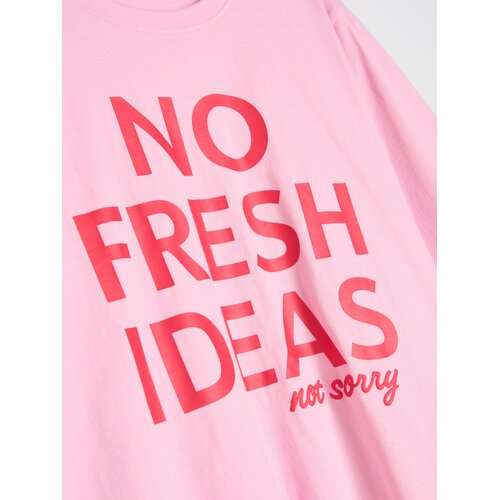 Sinsay Pamučna majica s natpisom No Fresh Ideas Slike