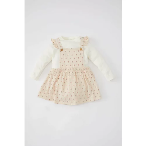 Defacto Baby Girl Floral Long Sleeve T-Shirt Dress 2 Piece Set