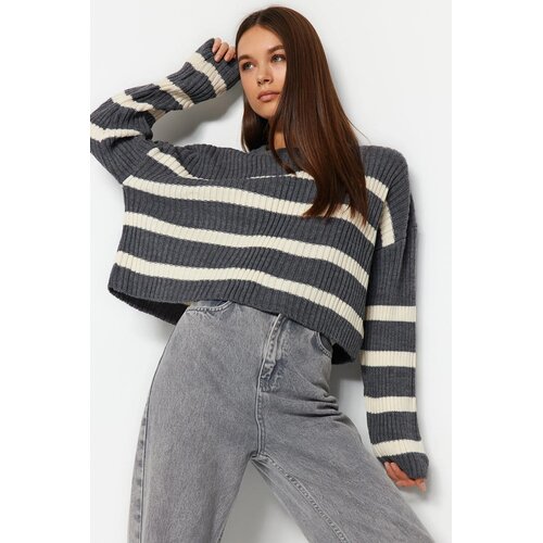 TRENDYOLMILLA ženski duks Twoaw24Kz00295, Antracit-Siva Cene