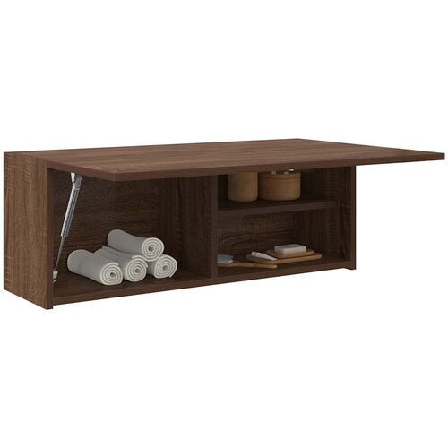 vidaXL Kopalniška stenska omarica rjav hrast 80x25x30 cm inž. les Cene