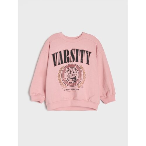 Sinsay Crewneck majica s printom mačke od terry tkanine Slike