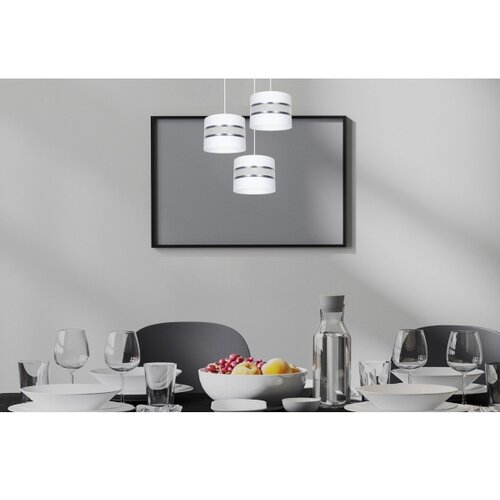  Visilica na sajli CORAL 3xE27/60W/230V beli/hrom, prečnik 45 cm Slike