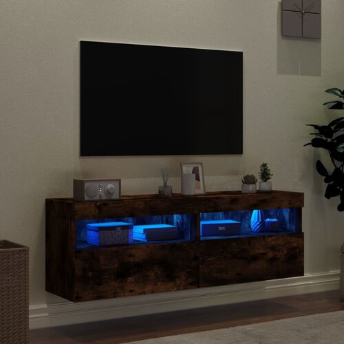  Zidni TV ormarići LED 2 kom boja hrasta 60x30x40 cm Slike