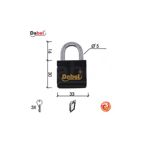 Dabel katanac KA2033 Crna 33&#215;30/16/fi5mm 3K DBP1 0106120 Cene