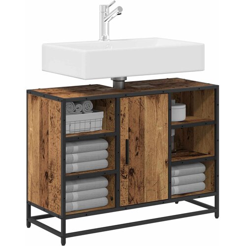  Kupaonski ormar Staro drvo 80 x 33 x 60 cm Konstruirano drvo Slike