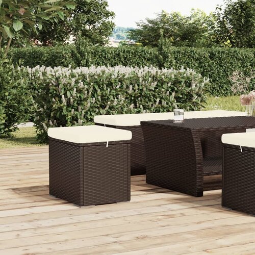  Otoman s jastukom smeđi 40 x 30 x 40 cm od poliratana Slike