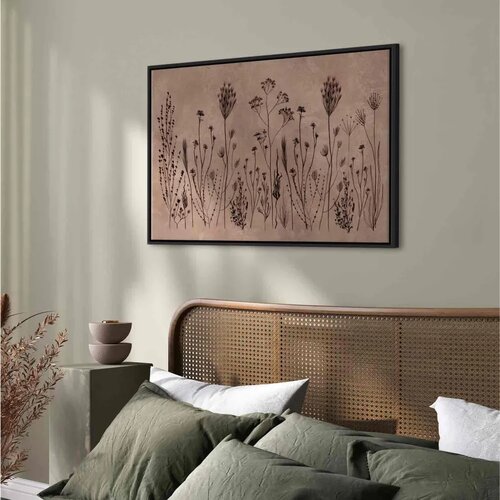  Slika - Wildflowers – black plants on lime-wash background 60x40 Cene
