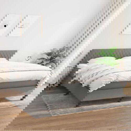 The Living Store Box spring postelja z vzmetnico temno siva 140x200 cm blago - Box Spring Postelja, (21519712) Cene