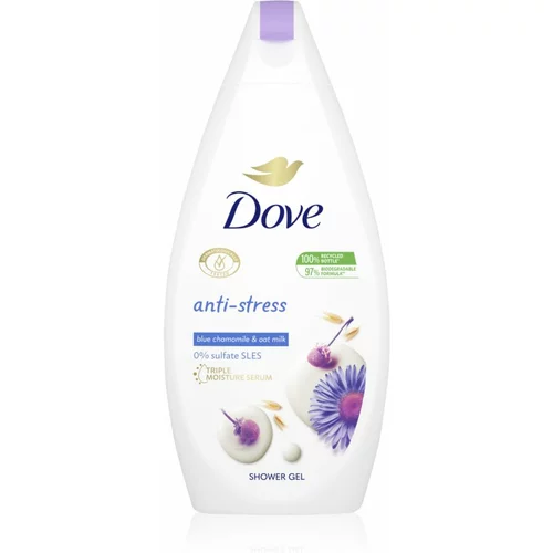 Dove Anti-Stress pomirjajoči gel za tuširanje Blue Chamomile & Oat Milk 500 ml