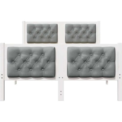 VidaXL Okvir za krevet s uzglavljem Svijetlo siva 135 x 190 cm Slike