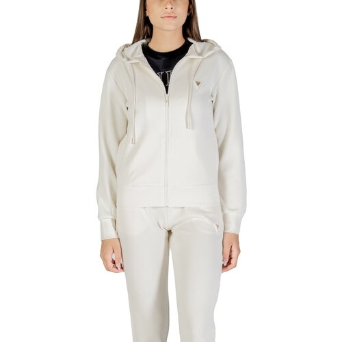Guess Puloverji OLYMPE FULL ZIP V4YQ06 KCAY2 Bela Slike