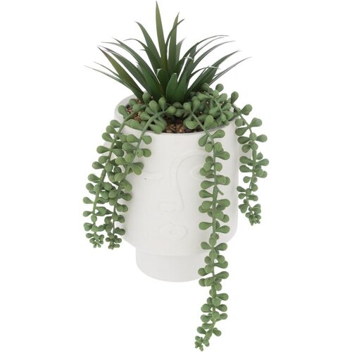 Atmosphera UMJETNA BILJKA U TEGLI CONCRETE, 25CM CEMENT/&Scaron;LJUNAK/PE BIJELA Cijene