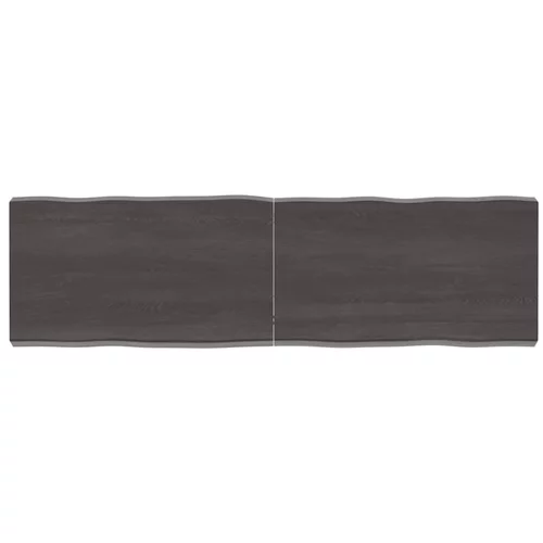 vidaXL Mizna plošča temno siva 140x40x6 cm obdelana trdna hrastovina