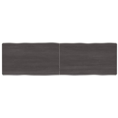 VidaXL Stolna ploča tamnosmeđa 140x40x(2-6) cm obrađena hrastovina Slike