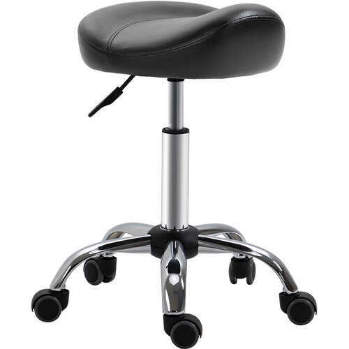HOMCOM kotalni stolček PU, pena 48D x 48&Scaron; x 55&ndash;71V cm Črna, (5000242642) Cene