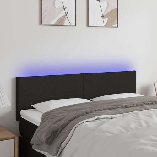  LED uzglavlje crno 144x5x78/88 cm od tkanine Cene