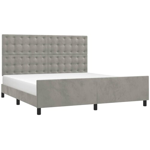  Okvir za krevet s uzglavljem svjetlosivi 180x200 cm bar&amp;scaron;unasti Slike
